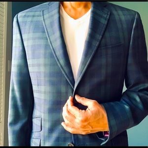 TED BAKER Plaid Sport Coat, 38R, Like New